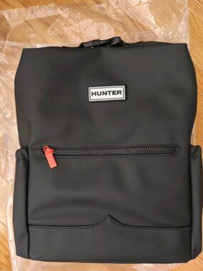 Hunter Backpack Black Top Clip Hiking Water-Resistant Storage Compartments
